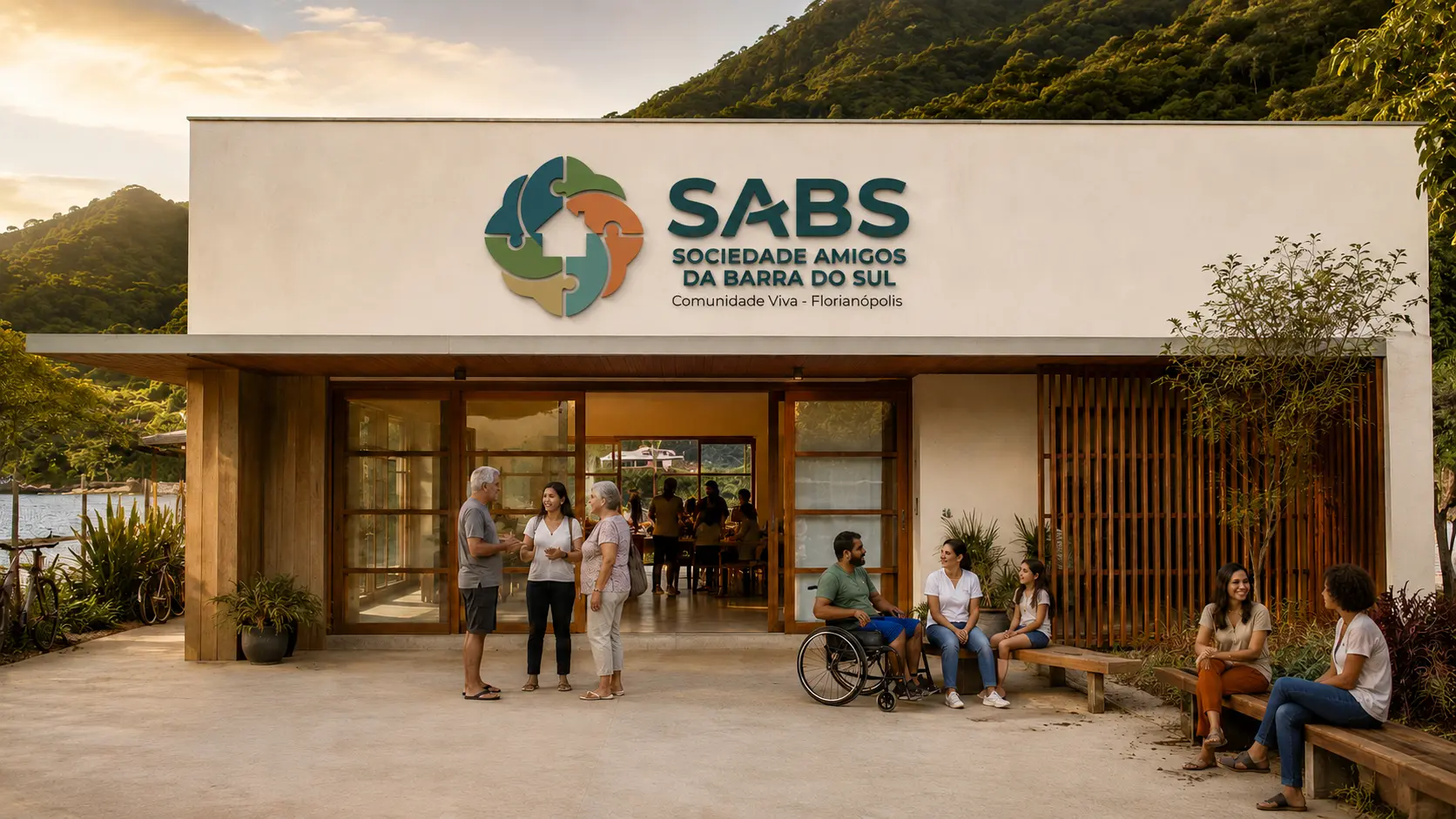 Sede comunitária da SABS integrada à paisagem da Barra do Sul